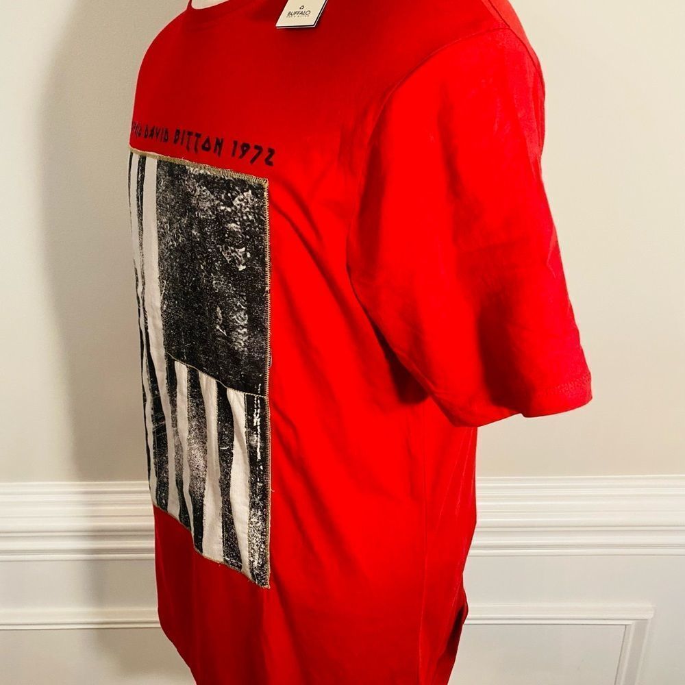 STUNNING! Buffalo David Bitton Sleeve Arandano Rojo Tee(90) - Picture 10 of 11